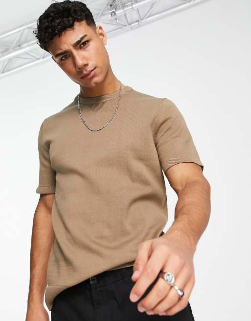 Camiseta beis de punto de Only & Sons