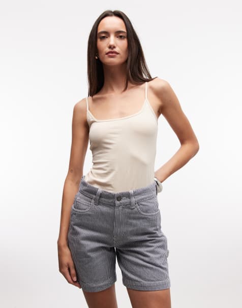 Camiseta beis de tirantes con cuello ancho Ebba de Monki - view 1