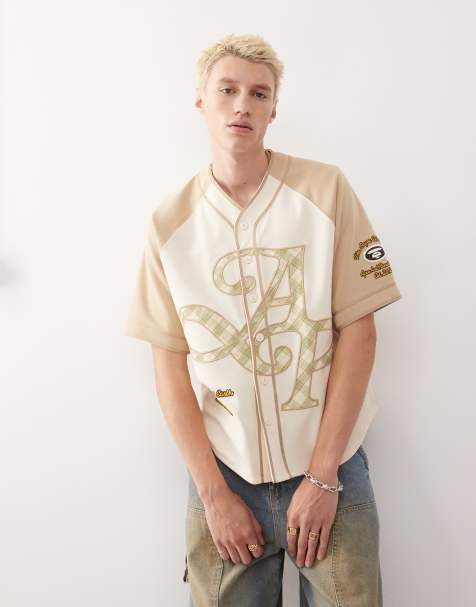 Camiseta beis estilo béisbol con diseño universitario de AAPE BY A BATHING APE - view 1