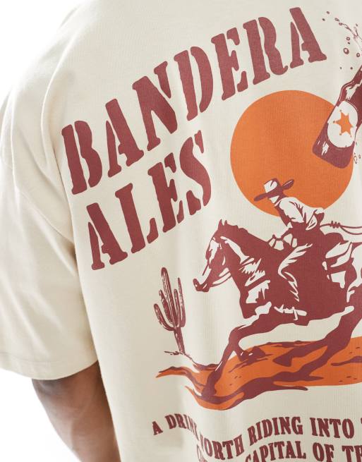 Camiseta beis extragrande con estampado gráfico de paisaje de ASOS DESIGN, 2 de 4
