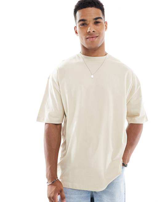 Camiseta beis extragrande con estampado gráfico de paisaje de ASOS DESIGN, 4 de 4