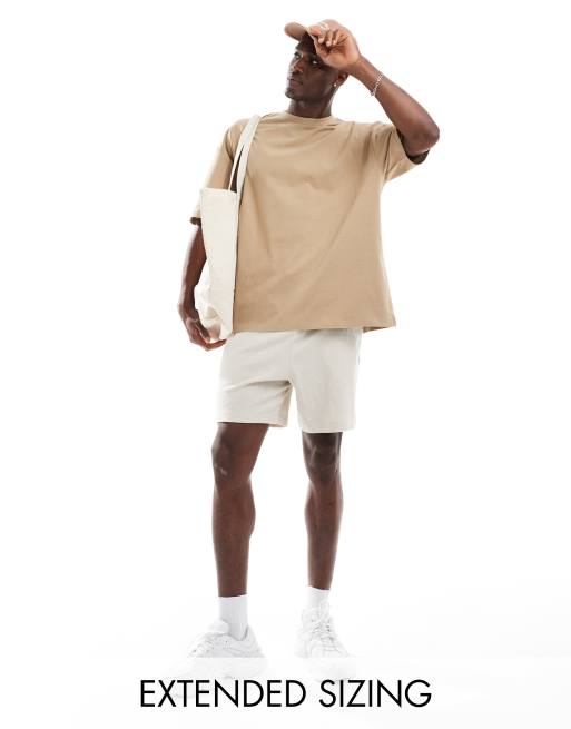 Camiseta beis extragrande de tejido grueso de 240 g/m² de ASOS DESIGN