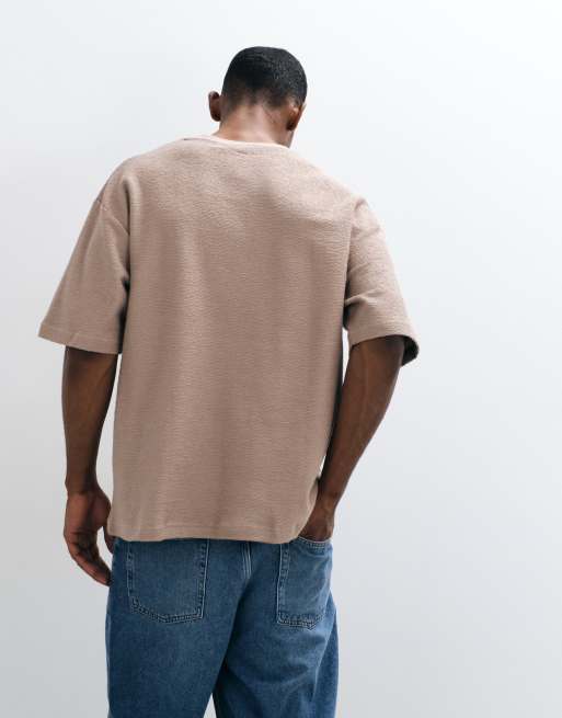 Camiseta beis extragrande de tejido muy grueso texturizado de ASOS DESIGN, 4 de 7
