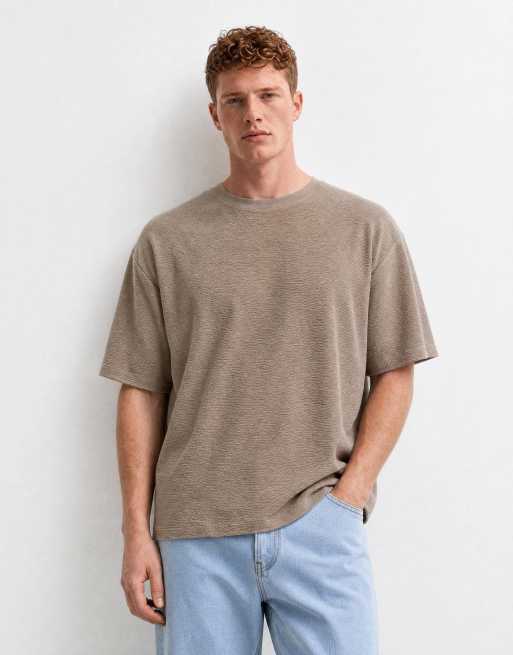 Camiseta beis extragrande de tejido muy grueso texturizado de ASOS DESIGN, 6 de 7