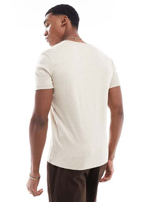 Camiseta beis jaspeado de corte custom con logo de algodón pima Icon de Polo Ralph Lauren, 3 de 4
