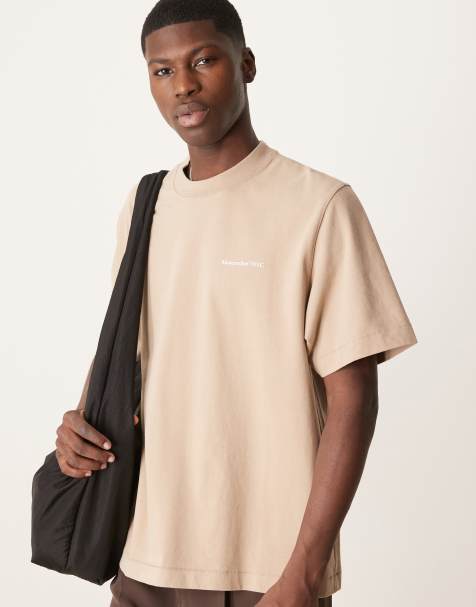 Camiseta beis lavado con logo de Abercrombie & Fitch - view 1