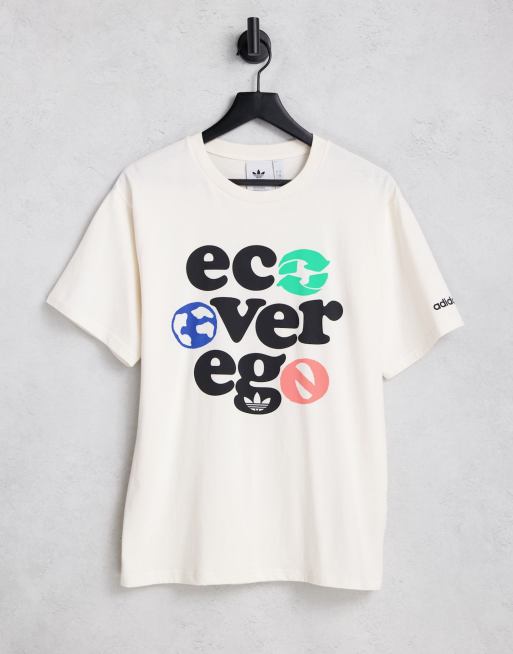 Camiseta beis sin teñir con estampado gráfico Over Ego de adidas Originals
