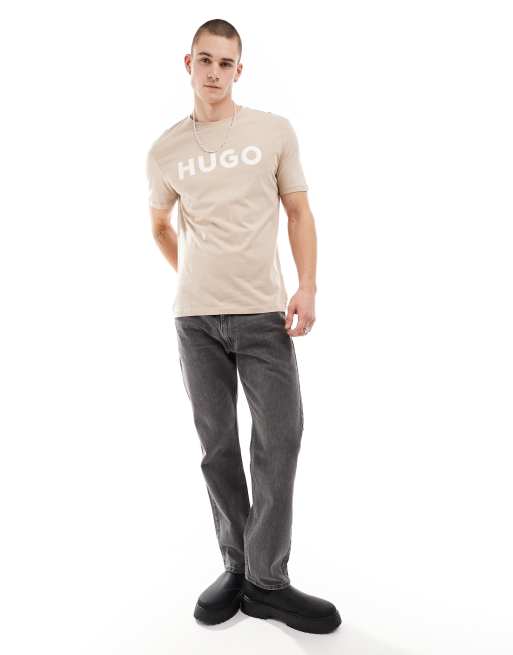 Camiseta beis unisex holgada Dulivio de HUGO