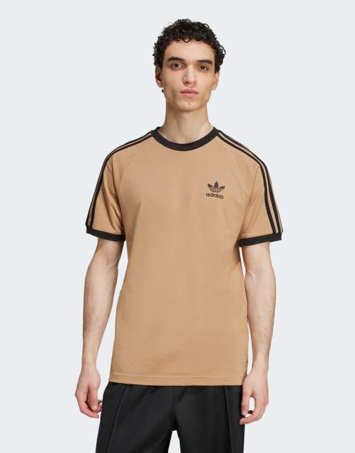 Camiseta beis y negra con 3 rayas Adicolor Classics de adidas Originals