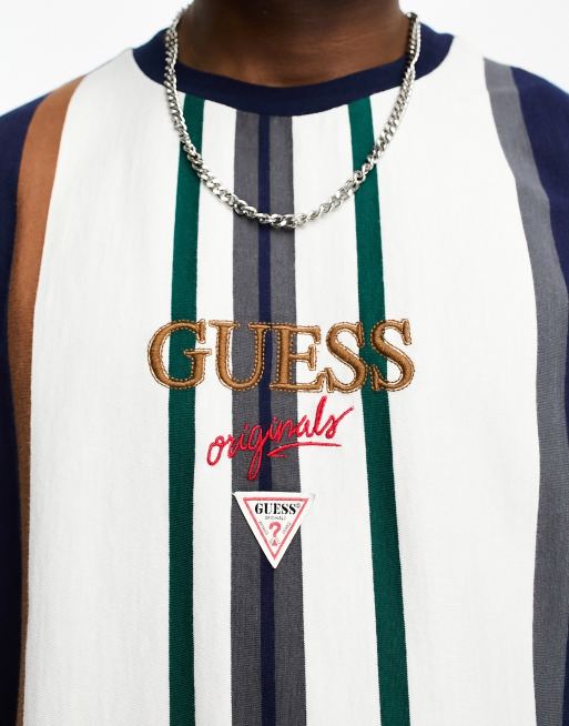 Camiseta guess rayas verticales best sale