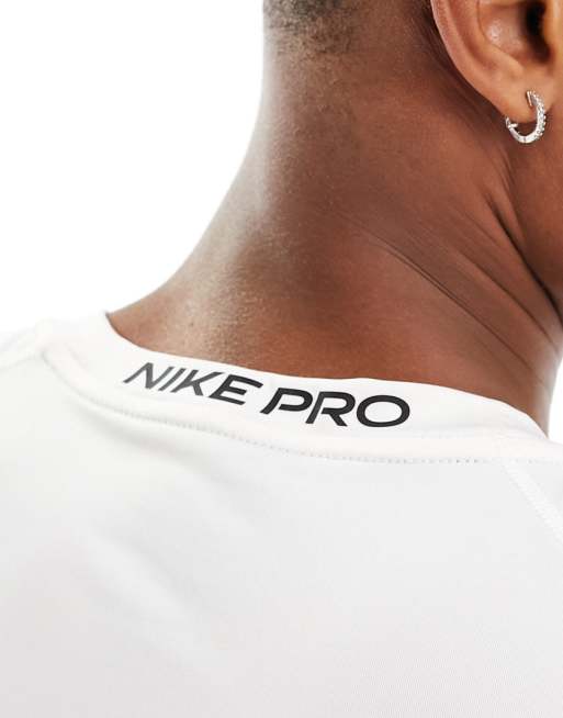 Nike Pro Camisetas Nike Blanco Camiseta Blanca Ajustada De Manga