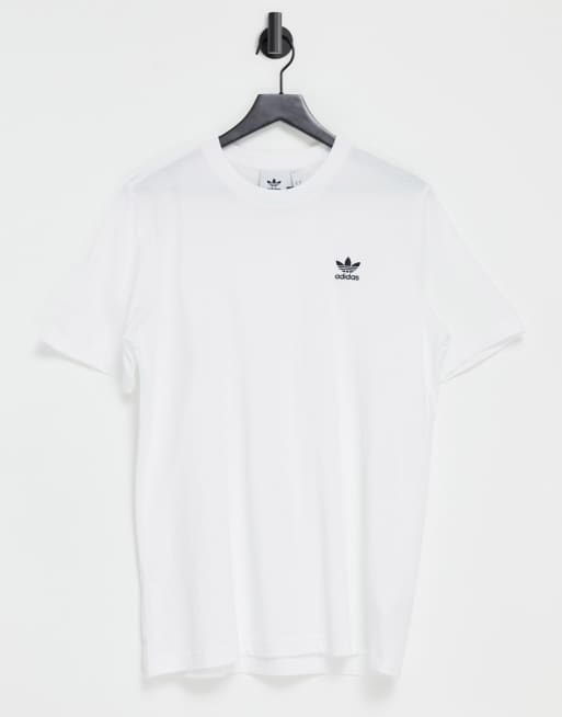 fuga de la prisión posición Barriga Camiseta blanca básica con logo pequeño de adidas Originals | ASOS