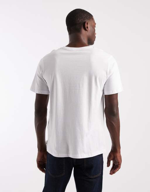 Camiseta blanca básica de corte estándar de JJ Rebel, 3 de 5