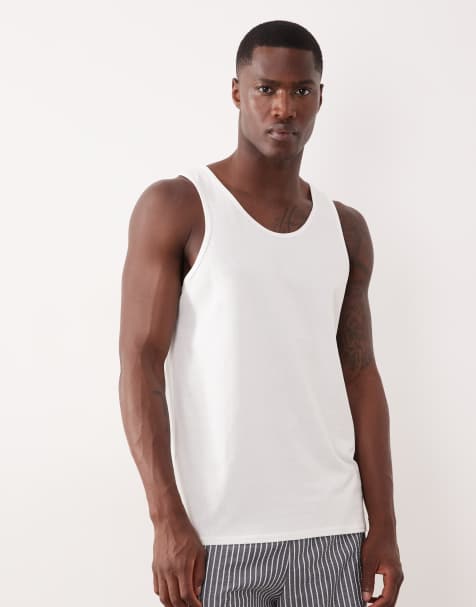 Camiseta blanca básica de tirantes y corte estándar Essentials de ASOS DESIGN - view 1