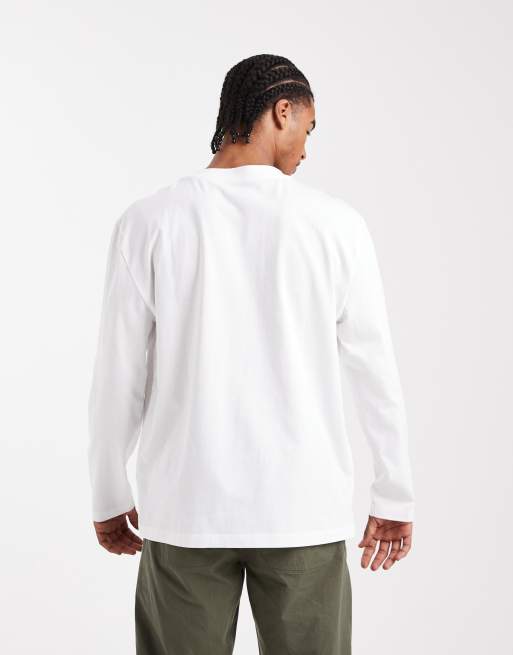 Camiseta blanca básica holgada de manga larga de ASOS DESIGN, 3 de 5
