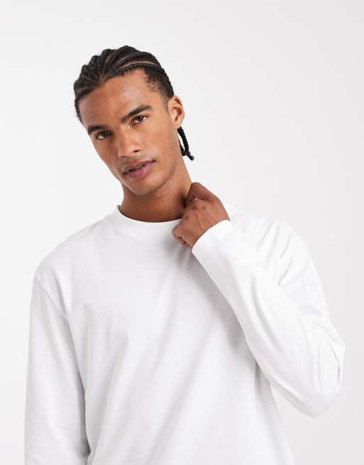 Camiseta blanca básica holgada de manga larga de ASOS DESIGN, 5 de 5
