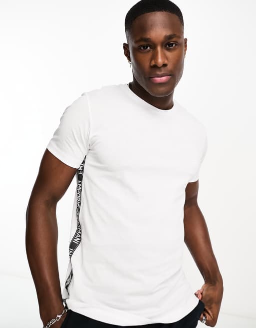 Camiseta blanca con cinta del logo de Emporio Armani Bodywear