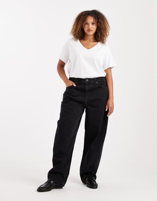 Camiseta blanca con cuello de pico de Vero Moda Curve, 3 de 4