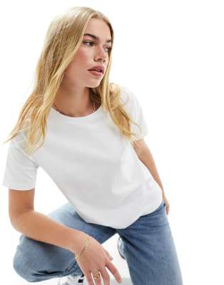 Camiseta blanca con cuello redondo de Mango - view 1