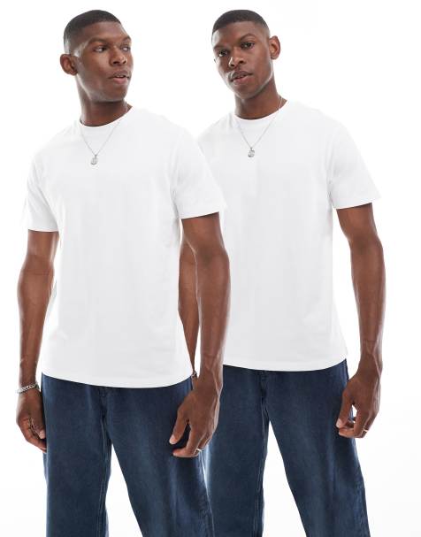 Camiseta blanca con cuello redondo de tejido grueso de ASOS DESIGN - view 1