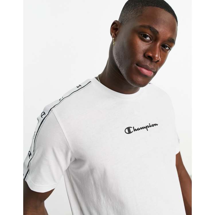 Camiseta blanca con detalle de cinta Legacy de Champion ASOS