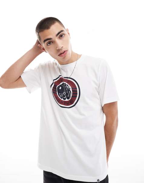 Camiseta blanca con detalle de parche Live Forever de Pretty Green - view 1