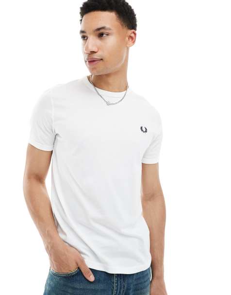 Camiseta blanca con detalle de ribetes de Fred Perry - view 1