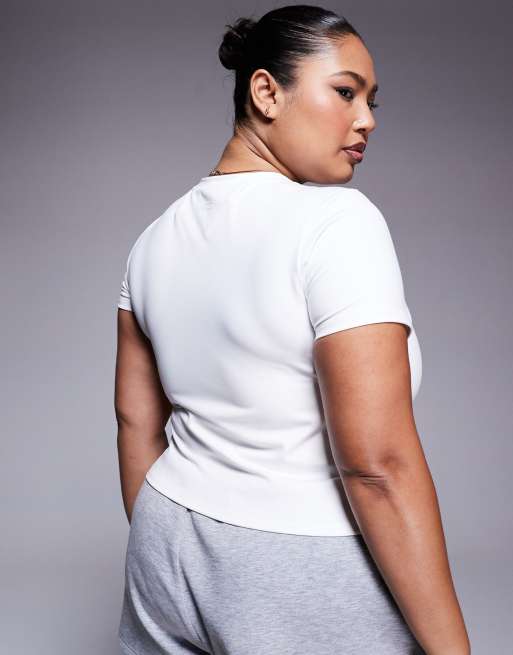 Camiseta blanca con diseño encogido de tejido suave Icon Studio de 4505 Curve  , 2 de 4