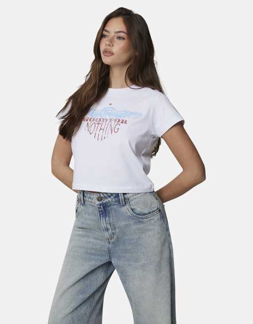 Camiseta blanca con diseño encogido y gráfico de Good For Nothing, 3 de 4