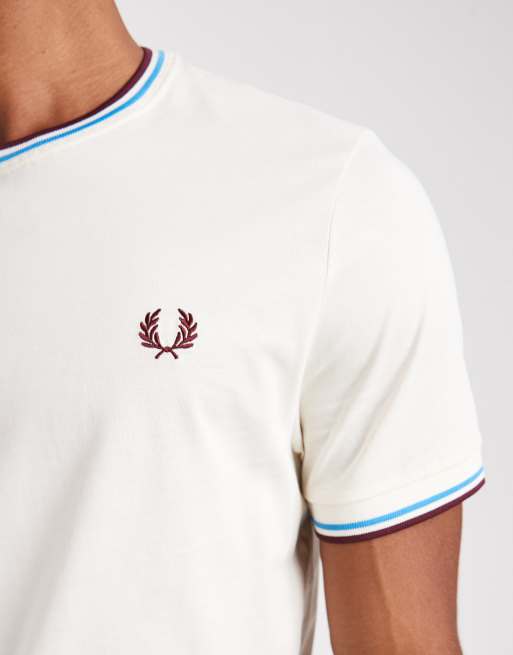 Camiseta blanca con dos rayas de Fred Perry, 5 de 5