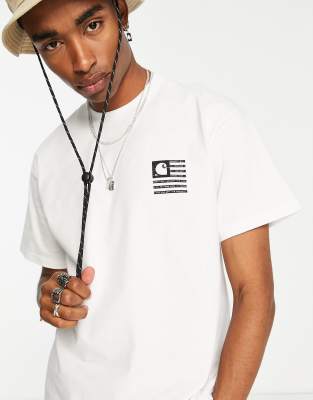 Camiseta blanca con estampado de bandera Label State de Carhartt WIP