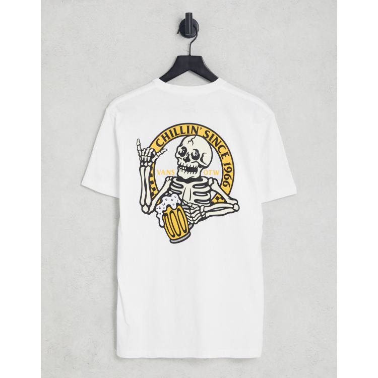 CAMISETA HOMBRE CALAVERA MÚSICA BLANCA