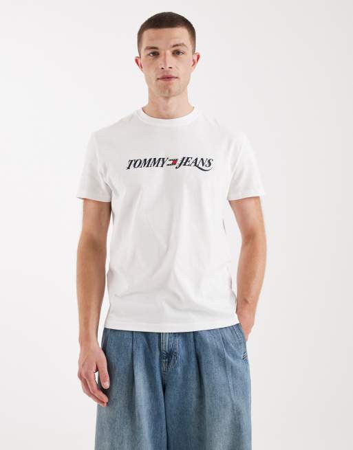 Camiseta blanca con estampado de estilo vintage de Tommy Jeans