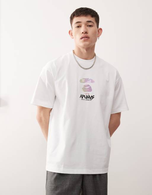 Camiseta blanca con estampado de logo multicolor en la espalda de AAPE BY A BATHING APE®, 3 de 4