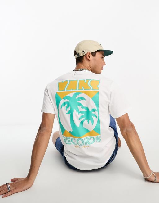 Camiseta blanca con estampado de palmeras en la espalda Record de Vans