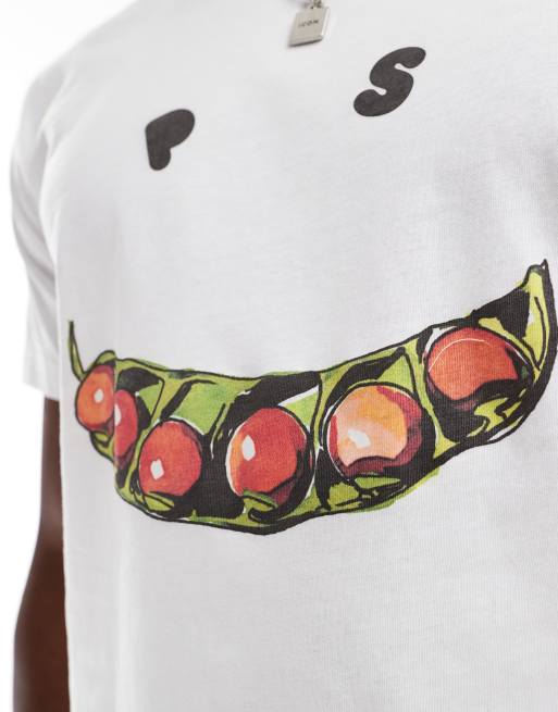 Camiseta blanca con estampado de sonrisa de vaina de PS Paul Smith, 2 de 4
