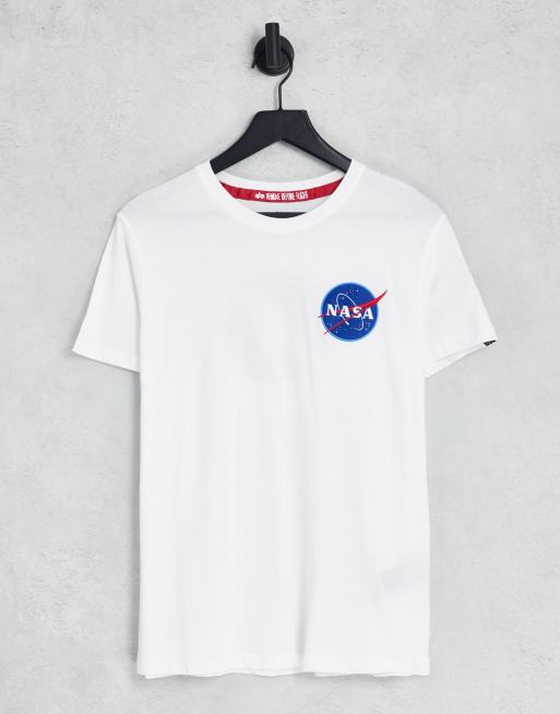 Camiseta blanca con estampado de transbordador espacial de la NASA en la  espalda de Alpha Industries | ASOS