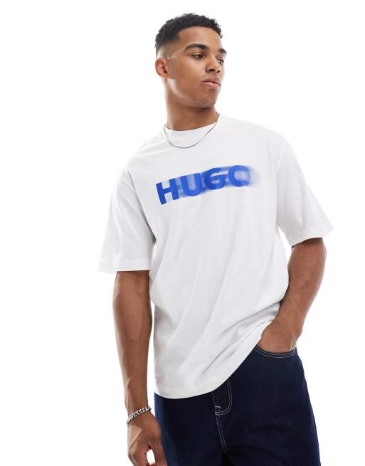 Camiseta blanca con estampado del logo Nalax de HUGO Blue