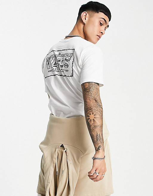 Hombre Tops | Camiseta blanca con estampado en la espalda Bit By Bit de Vans - KT59777