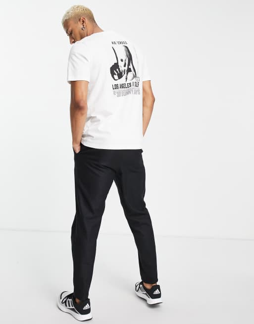 Camiseta blanca con estampado en la espalda de Los Ángeles Adicross de adidas Golf, 4 de 4