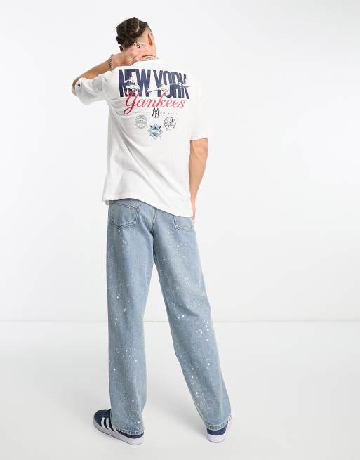 Camiseta blanca con estampado en la espalda de los New York Yankees de New Era
