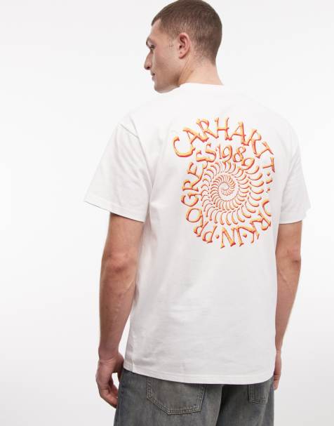 Camiseta blanca con estampado en la espalda en espiral de Carhartt WIP - view 1