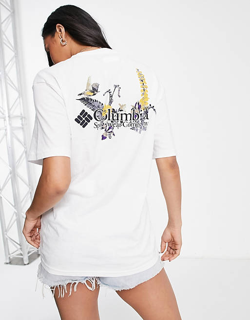Mujer Tops | Camiseta blanca con estampado en la espalda Path Lake exclusiva en ASOS de Columbia - FN98227
