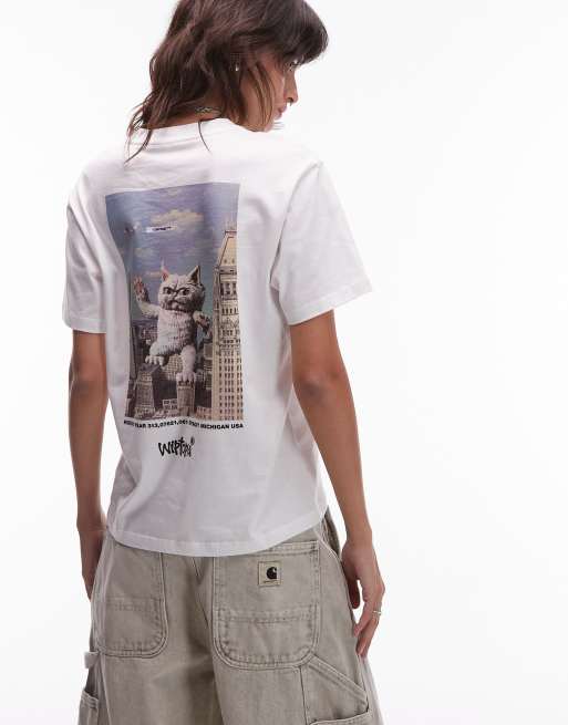Camiseta blanca con estampado en la espalda Wiptopia de Carhartt WIP