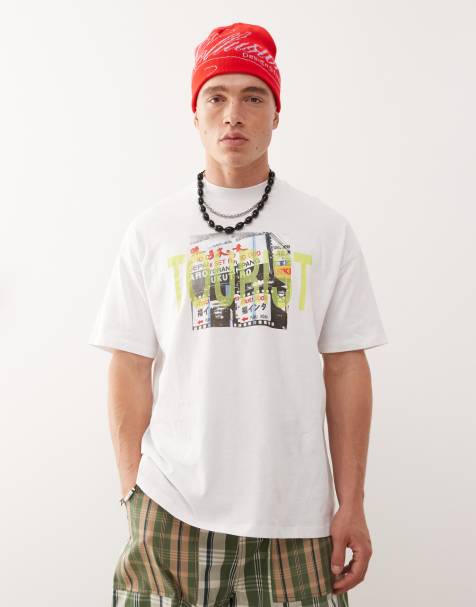 Camiseta blanca con estampado fotográfico de motivos turísticos de COLLUSION - view 1