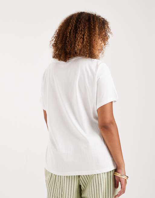 Camiseta blanca con estampado gráfico de fresas de ONLY Curve, 4 de 4