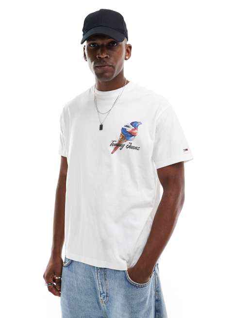 Camiseta blanca con estampado gráfico de helado en la espalda de Tommy Jeans, 4 de 4