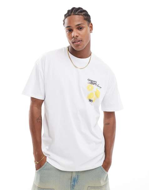 Camiseta blanca con estampado gráfico de limón de New Look - view 1