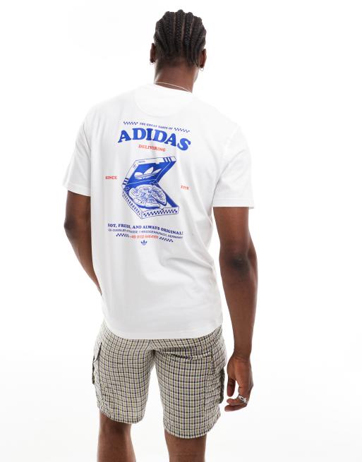 Camiseta blanca con estampado gráfico de pizza de adidas Originals