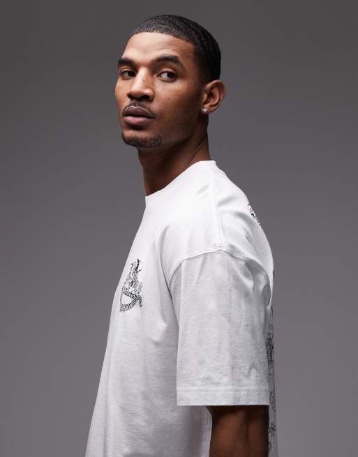 Camiseta blanca con estampado gráfico del logo en la espalda Terra de AllSaints, 4 de 5